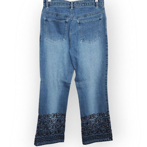 Spiegel Vintage 90s Beaded Flare Jeans size 10 - Picture 3 of 7